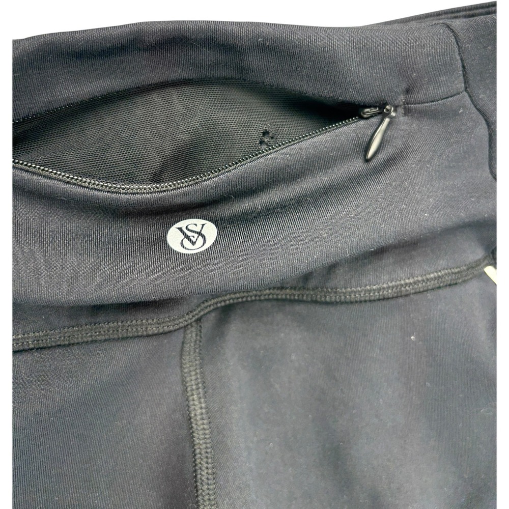 Victoria's Secret Sport Bike Shorts Womens S Black Compression High Rise Pocket - Picture 5 of 10